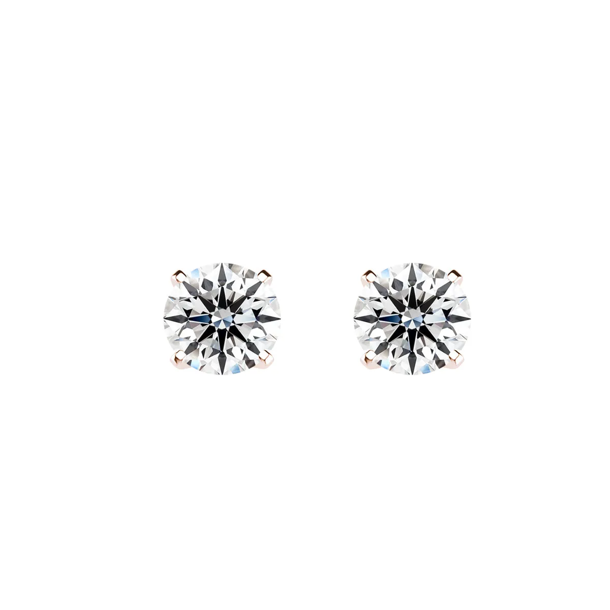 0.90 Carat Lab Grown Diamond Stud Earrings In 14K Rose Gold