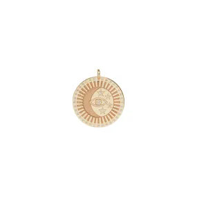 14k Large Celestial Protection Medallion Charm