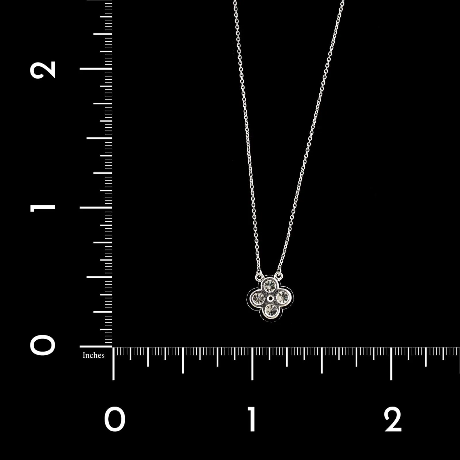 14K White Gold Estate Diamond Pendant Necklace