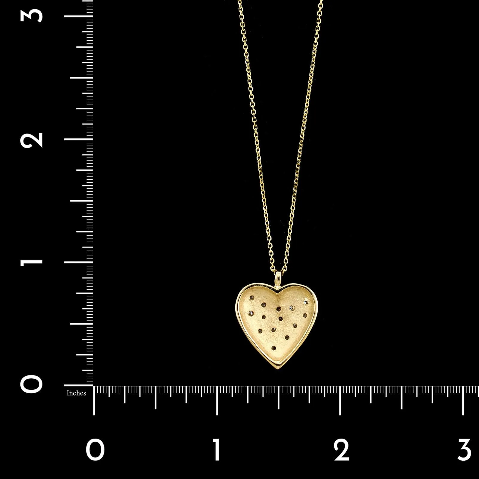 14K Yellow Gold Estate Diamond Heart Pendant Necklace