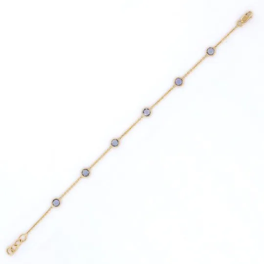 18K Yellow Gold Blue Sapphire Bracelet