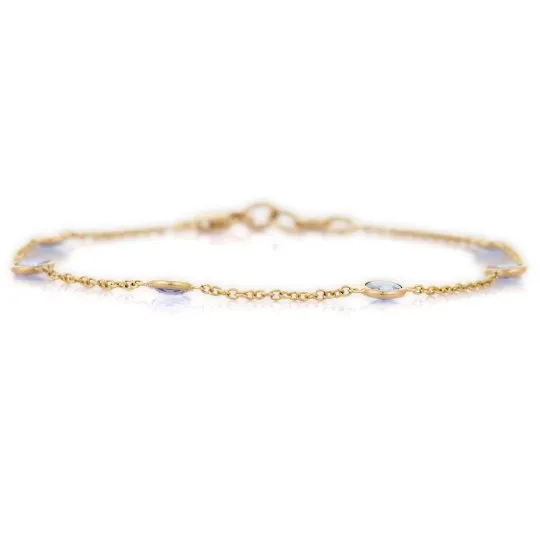 18K Yellow Gold Blue Sapphire Bracelet