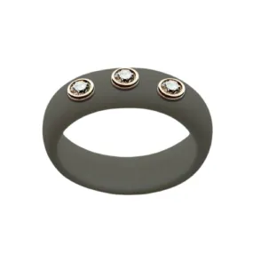 3 Diamond Silicone Band- Grey