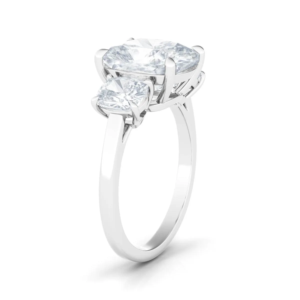 3 Stone Cushion Cut Diamond Ring