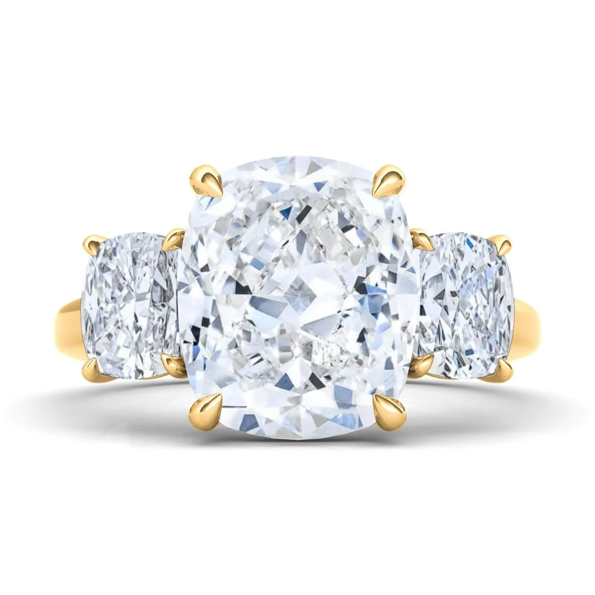 3 Stone Cushion Cut Diamond Ring