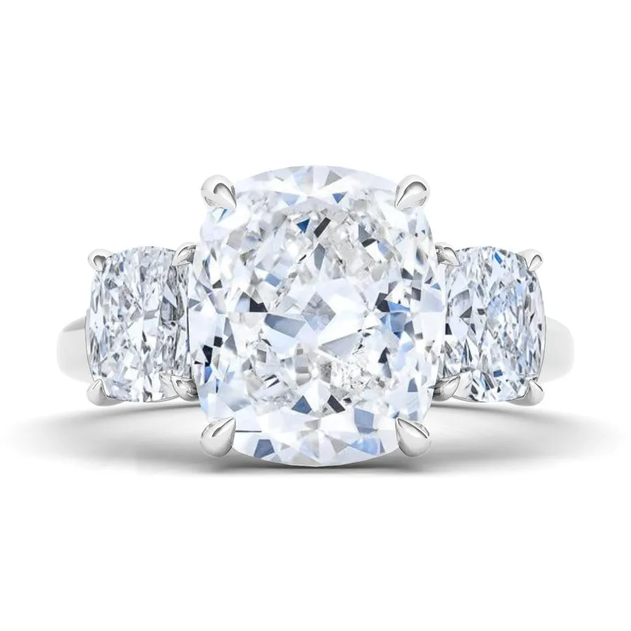 3 Stone Cushion Cut Diamond Ring