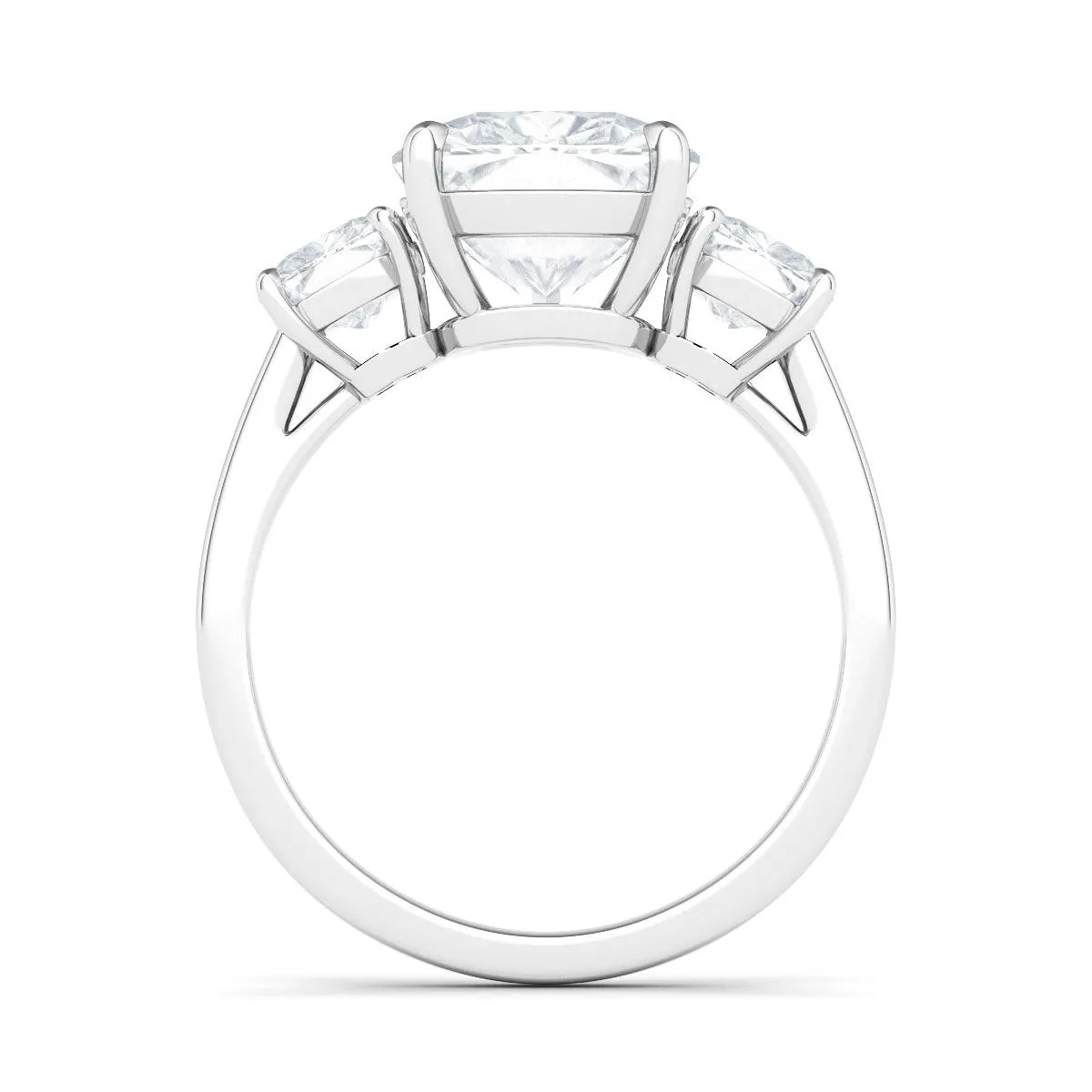 3 Stone Cushion Cut Diamond Ring