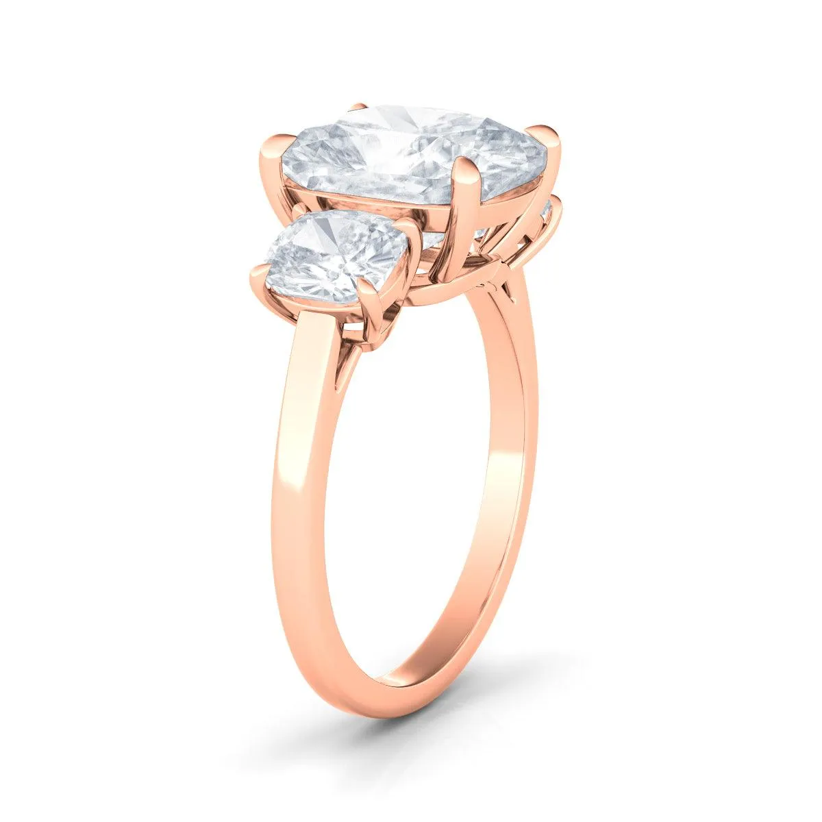 3 Stone Cushion Cut Diamond Ring