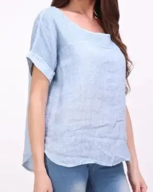 651 Textured Linen Gauze Top