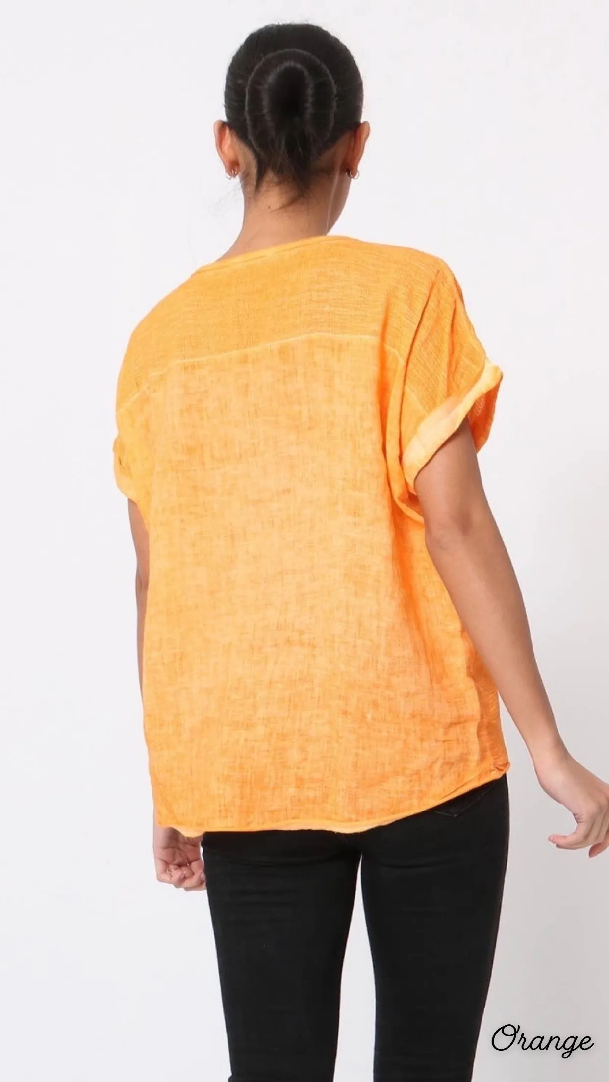 651 Textured Linen Gauze Top