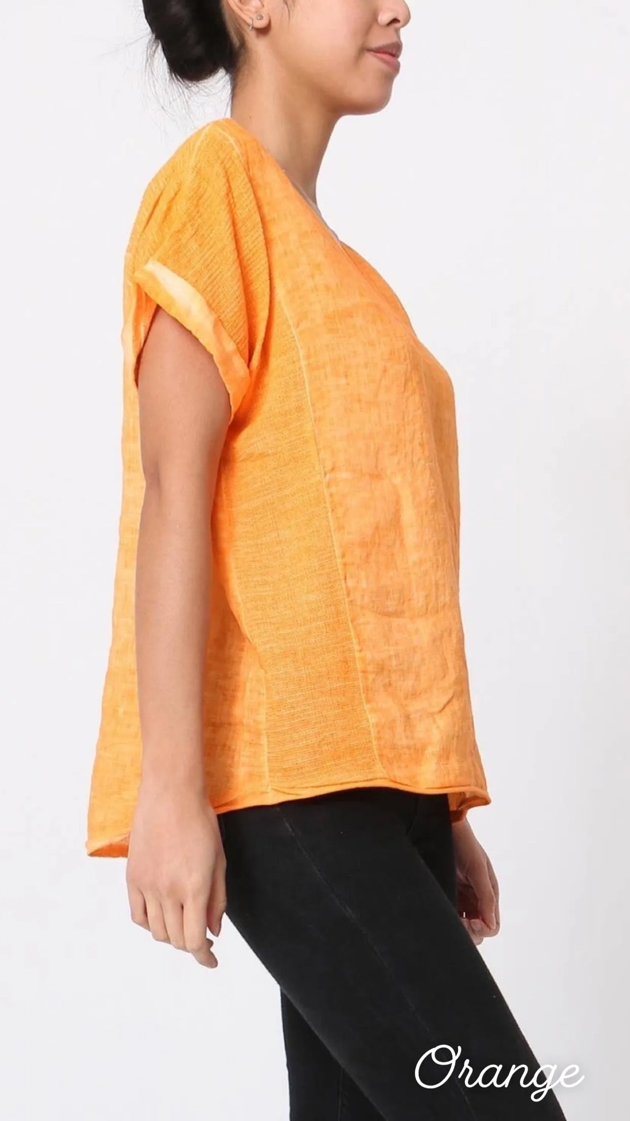 651 Textured Linen Gauze Top