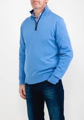 6th Sense Harry Quarter Zip Sweater, Blue