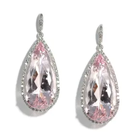 A & Furst - Dynamite - Drop Earrings with Morganite and Diamonds, 18k White Gold