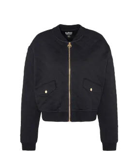 Alicia Quilted Bomber Jacket - Black