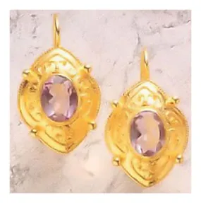 Amethyst Shield Earrings