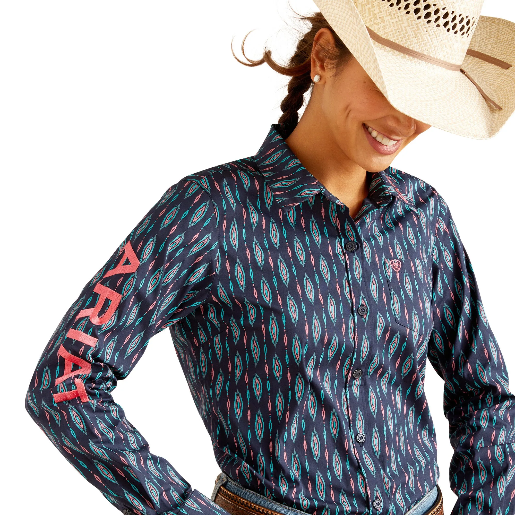 Ariat Women's Team Kirby Stretch Shirt - Backwoods Ikat