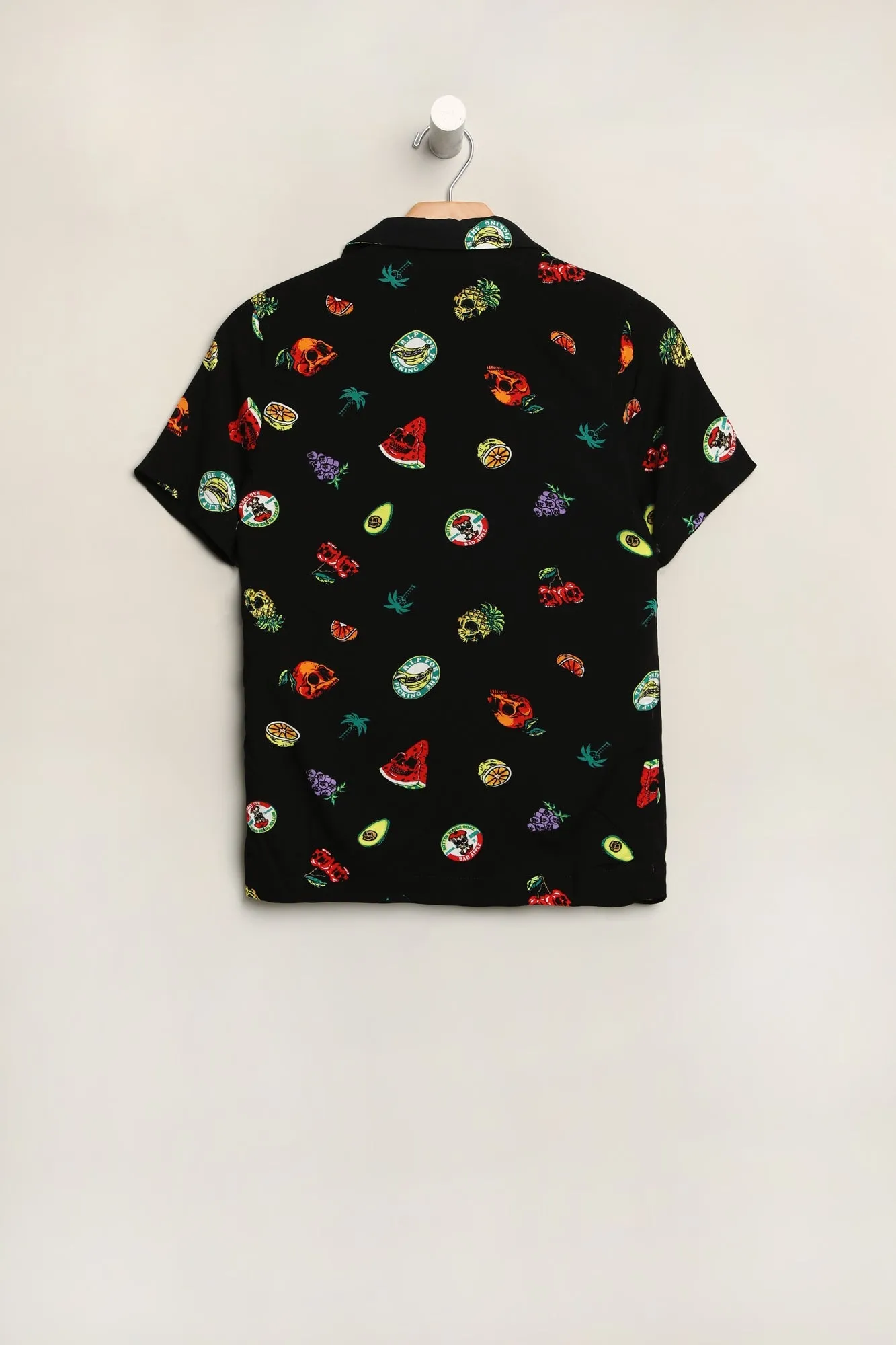 Arsenic Youth Printed Rayon Button-Up