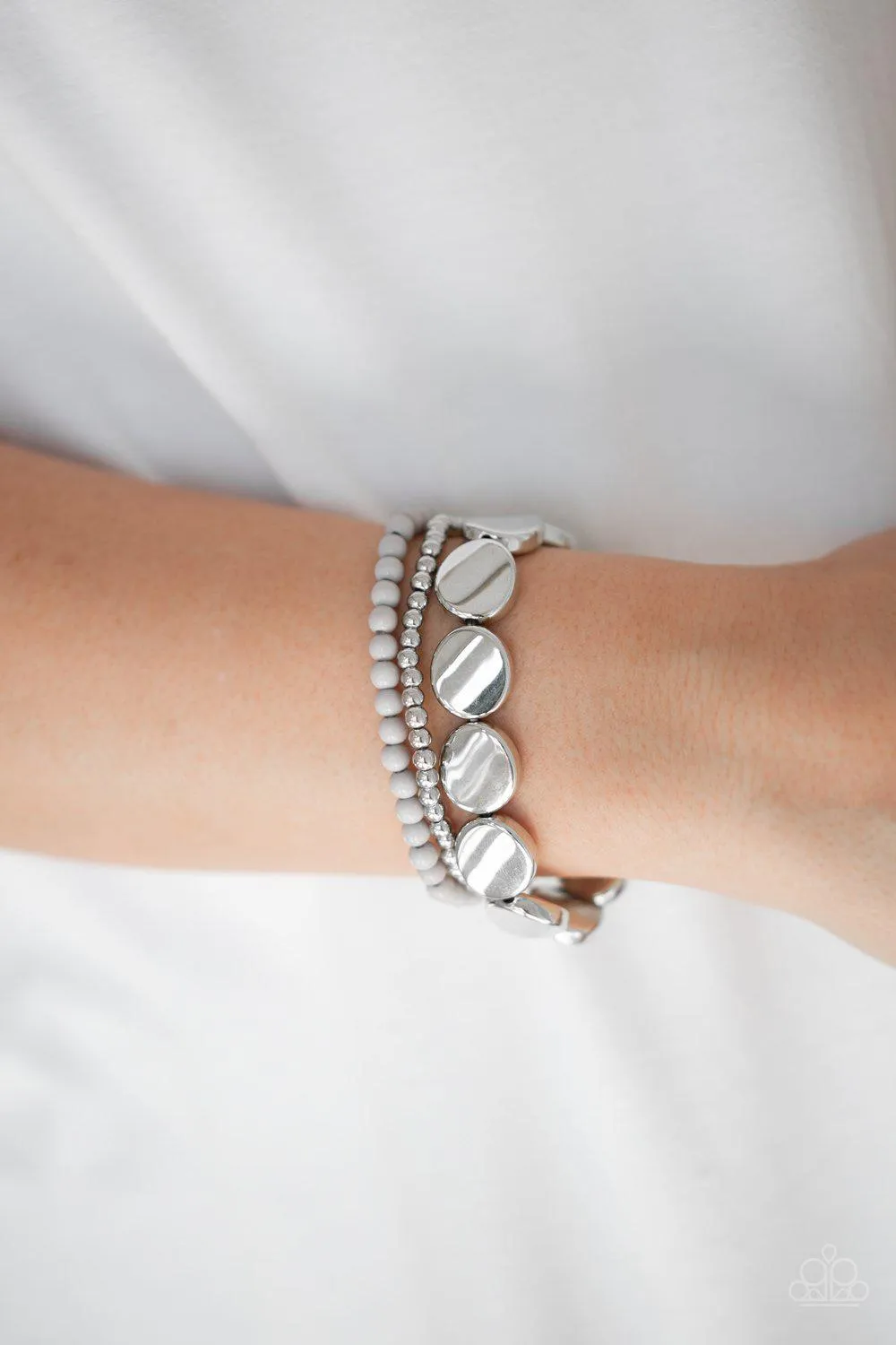 Beyond The Basics Silver Bracelet Set - Paparazzi Accessories