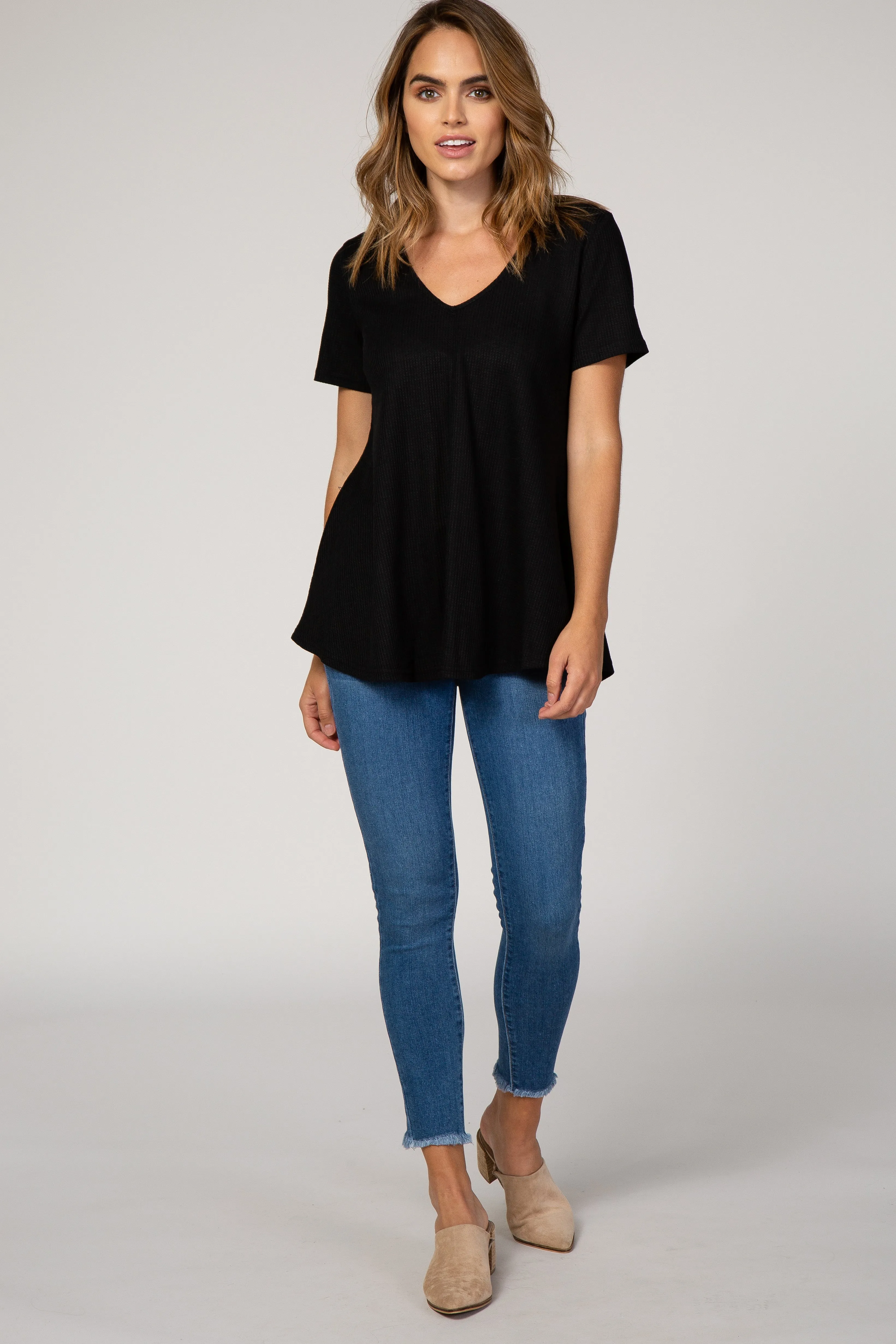 Black Short Sleeve Thermal Top