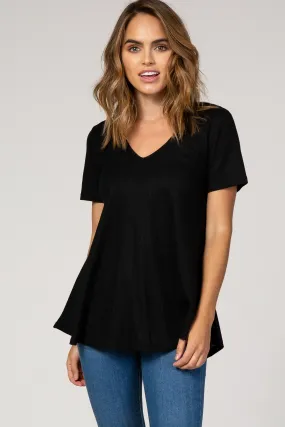 Black Short Sleeve Thermal Top