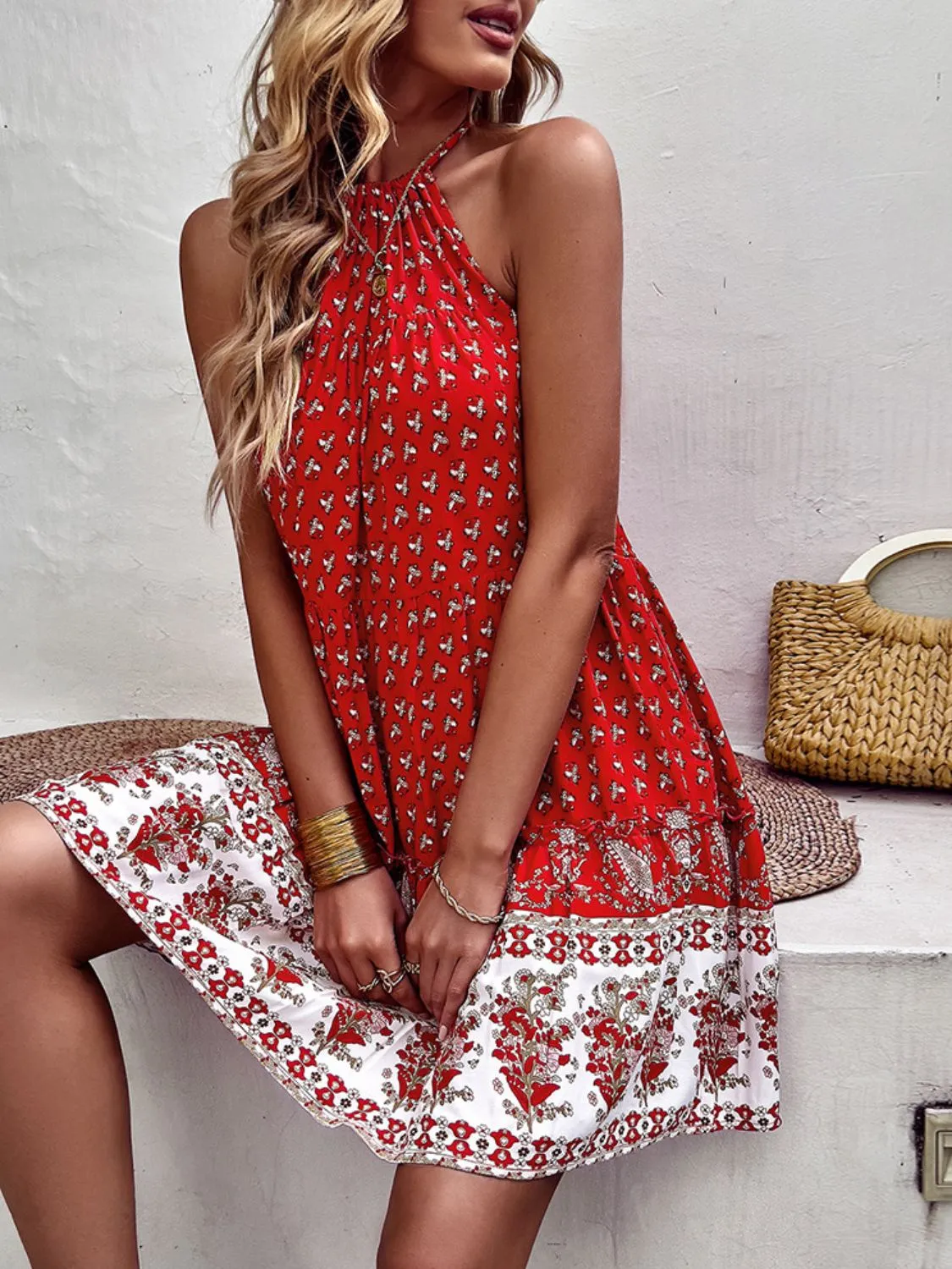 Bohemian Tiered Grecian Dress