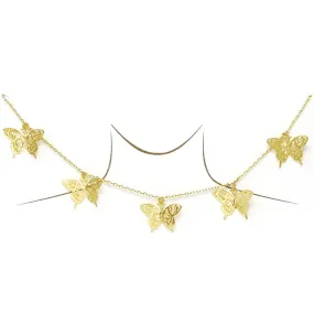 Butterfly Station Gold Dipped Short Necklace