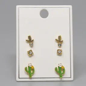 Cactus Stud Earring Set