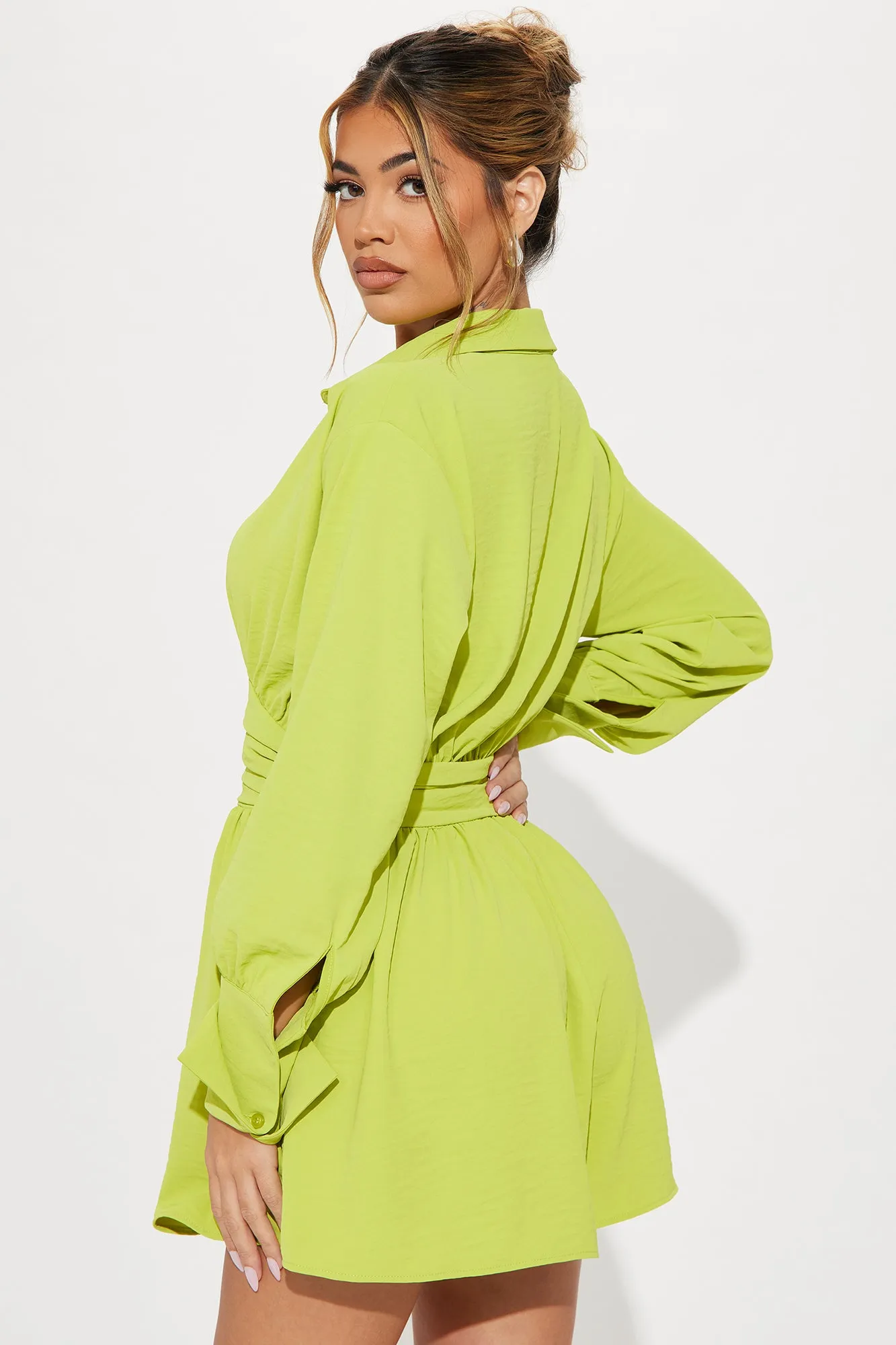 Close Enough To You Romper - Chartreuse