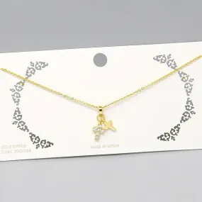 Cross CZ Pendant Short Chain Necklace