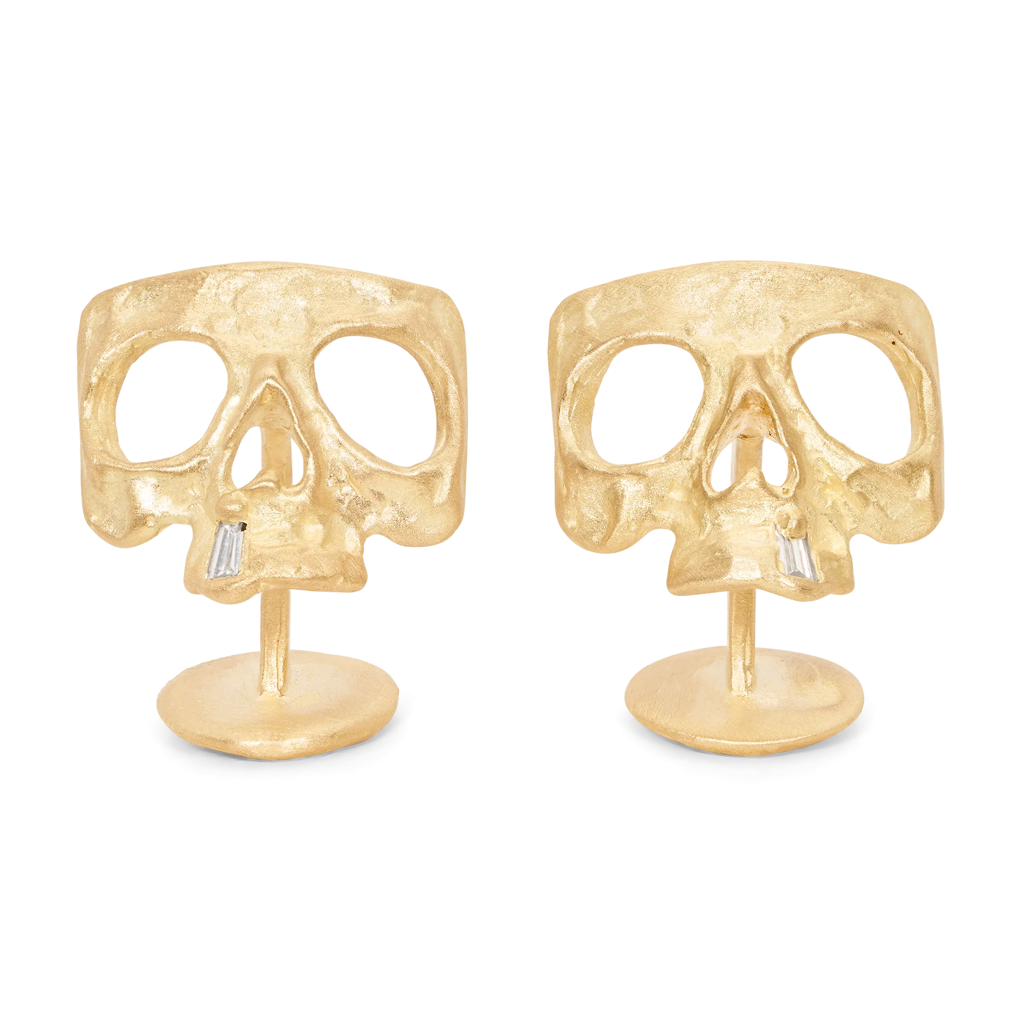 Diamond Snaggletooth Skull Cufflinks - 11684