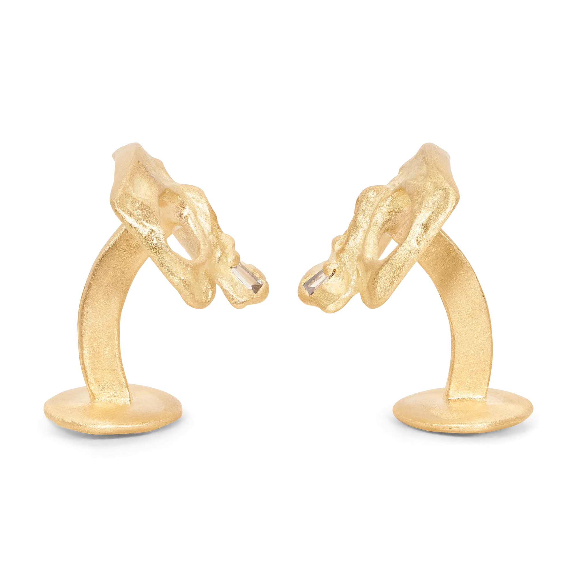 Diamond Snaggletooth Skull Cufflinks - 11684