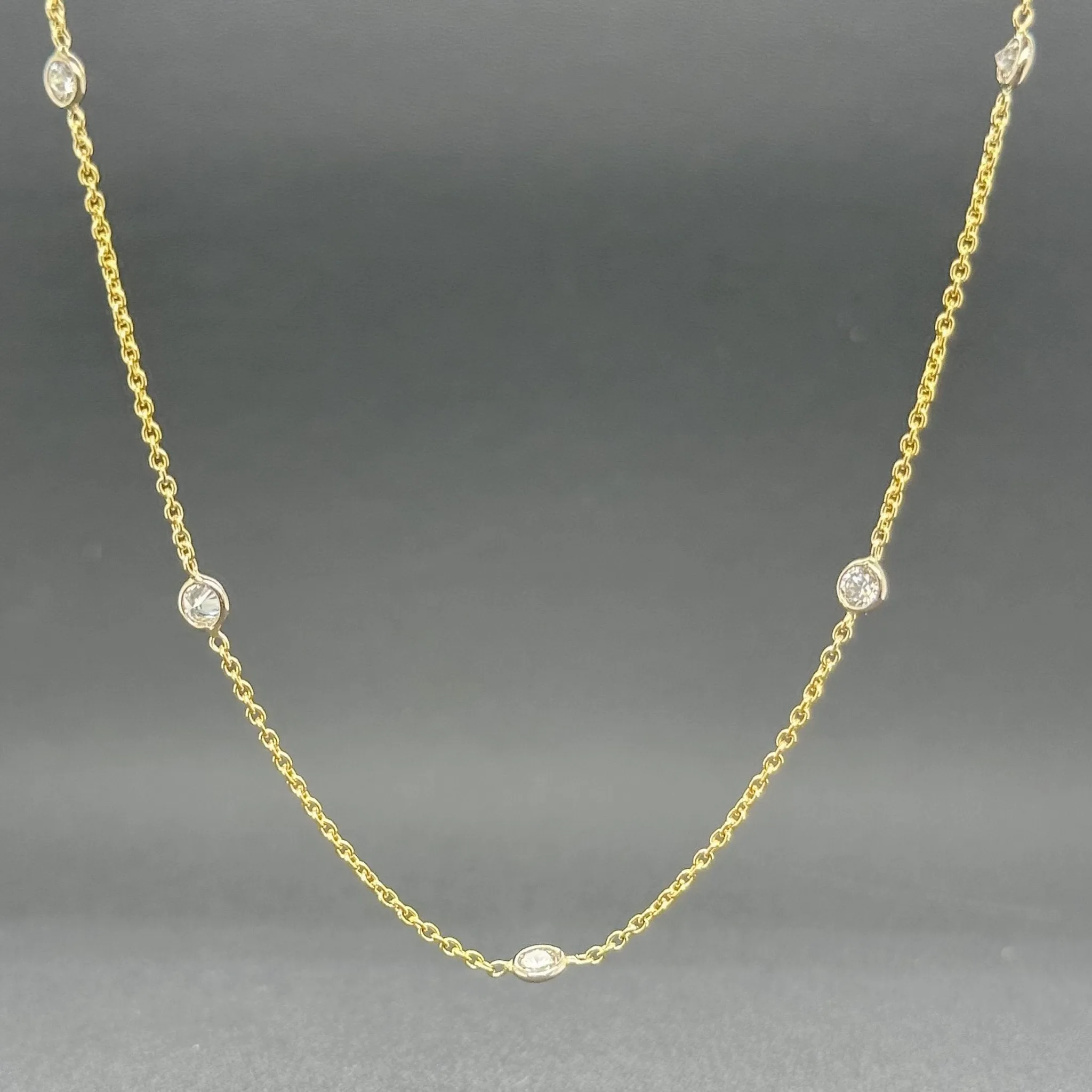 Estate 14K TT Gold 1.04ctw G-H/VS2-SI1 Diamonds By The Yard Necklace