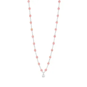 Gigi Supreme Classic 1 Diamond Necklace, Blush, White Gold, 16.5"