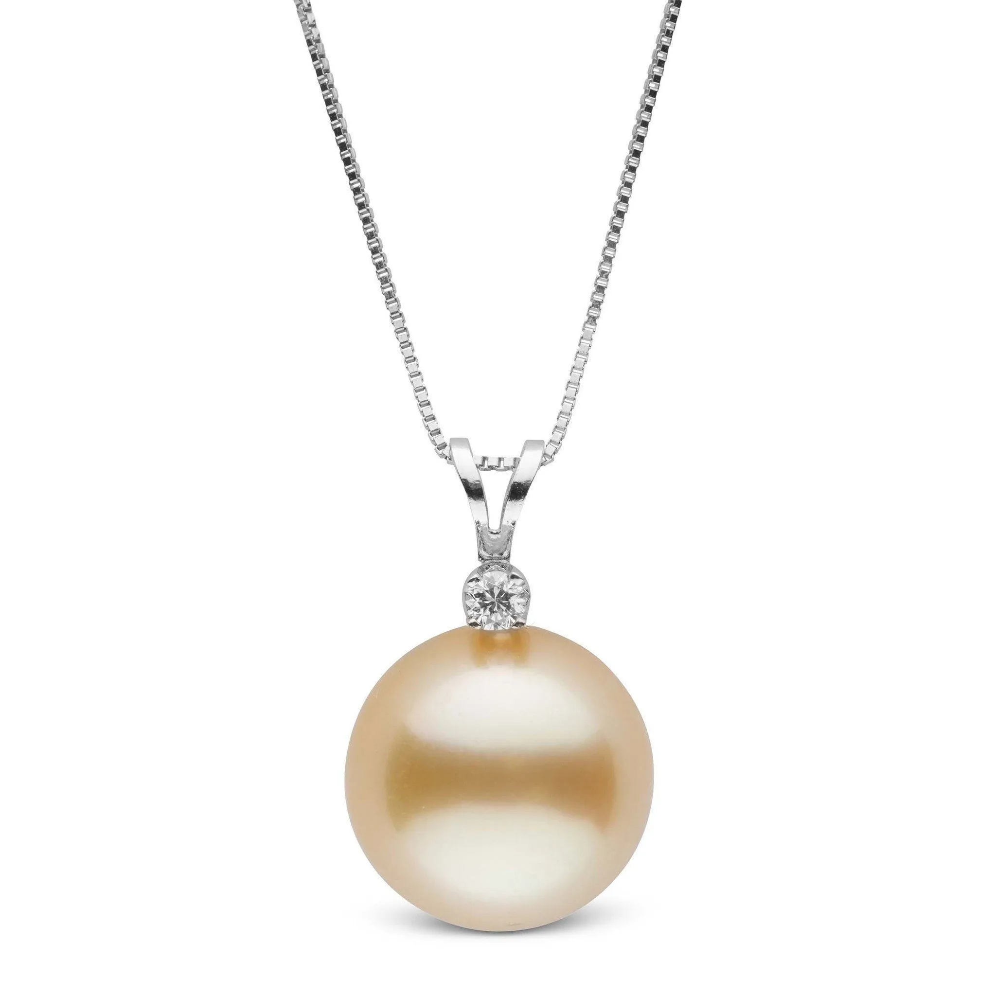 Harmony Collection Golden 11.0-12.0 mm South Sea Pearl & Diamond Pendant