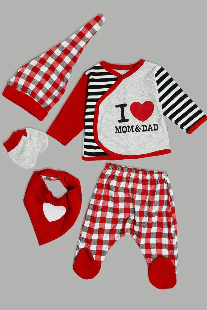 I Love Mom And Dad 5 Piece Baby Set