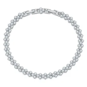 Irregular V-Shaped 925 Silver Moissanite Tennis Bracelet