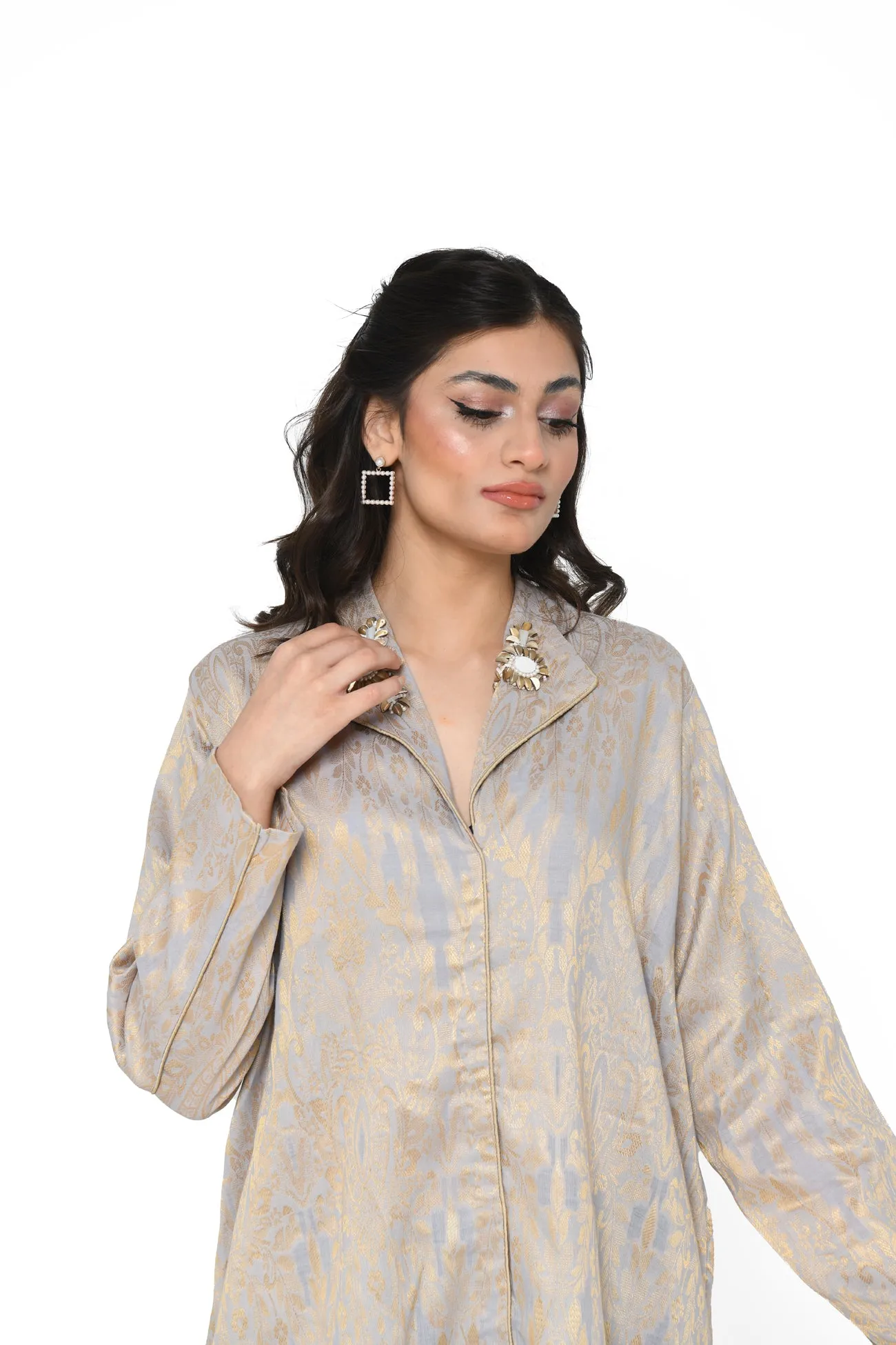 Jacquard Embellished Shirt