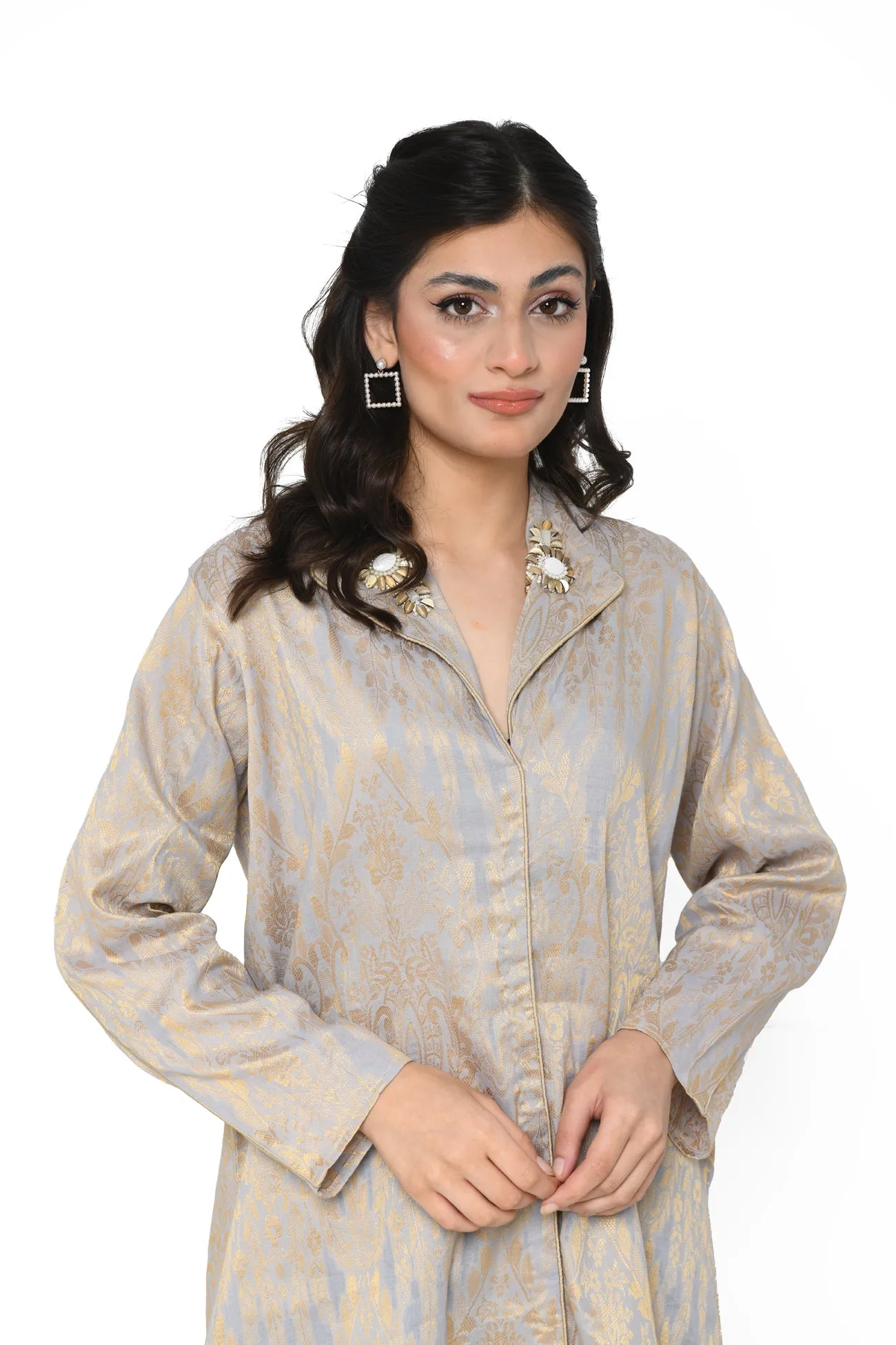 Jacquard Embellished Shirt