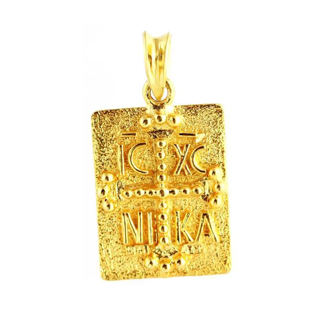 Konstantinato  Rectangular Gold Medallion