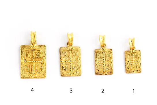 Konstantinato  Rectangular Gold Medallion