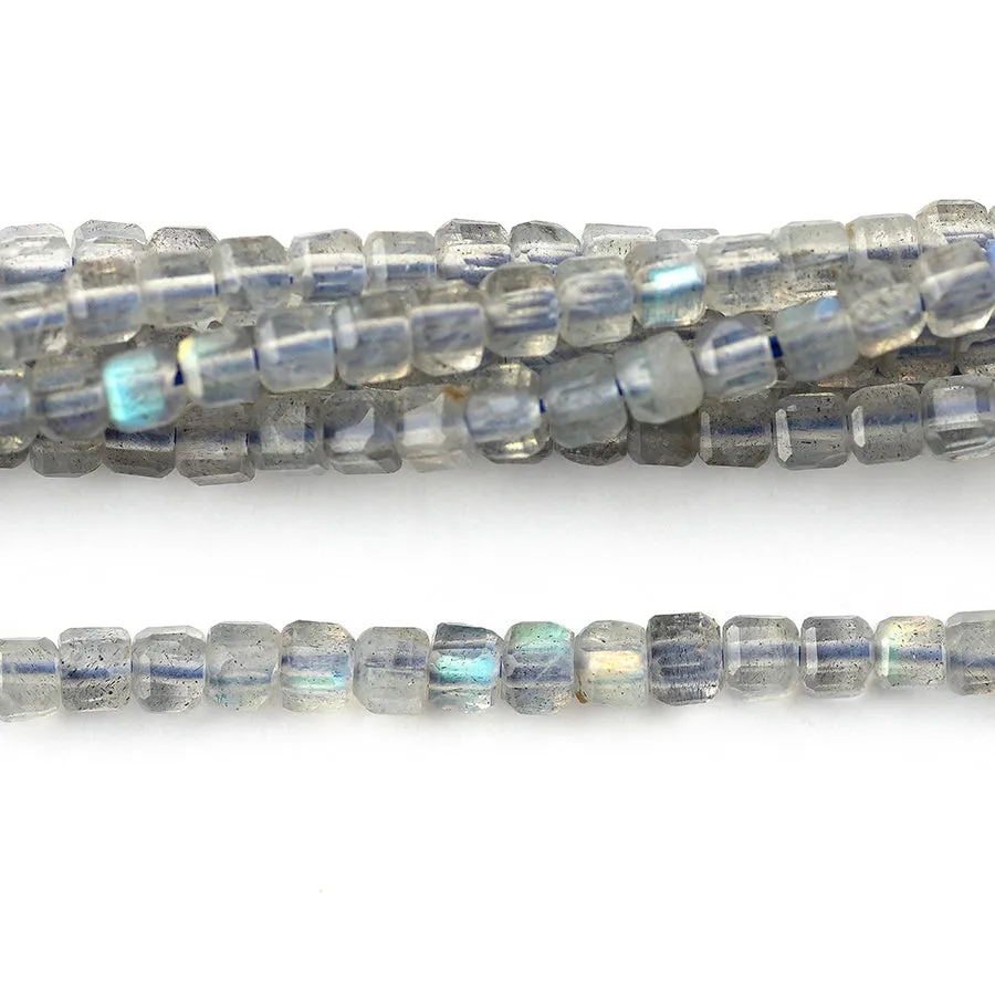 Labradorite 2mm Cube Table Cut AA Grade - 15-16 Inch