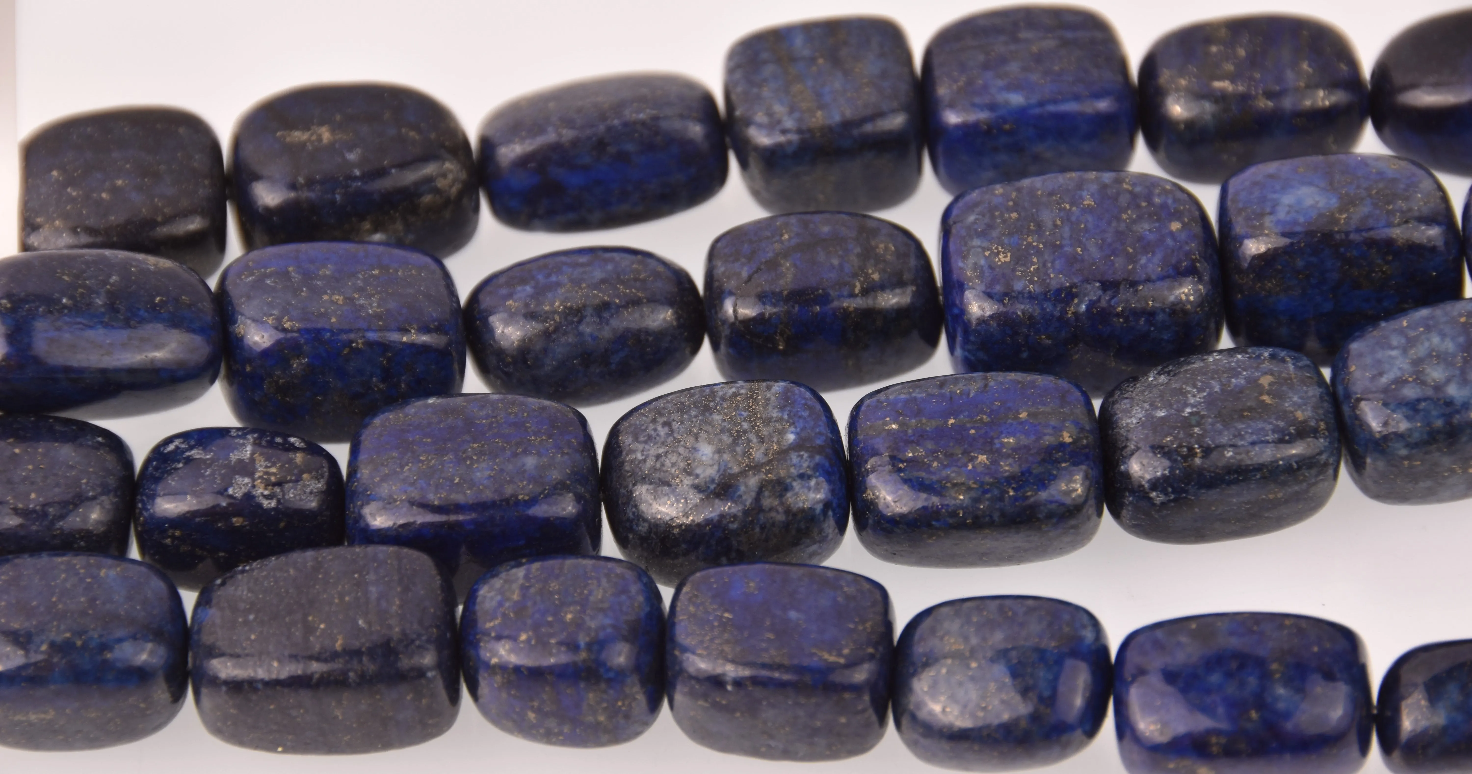 Lapis Lazuli Half Strand, Unique Shape Blue Gemstone Beads, 8 long gem0845