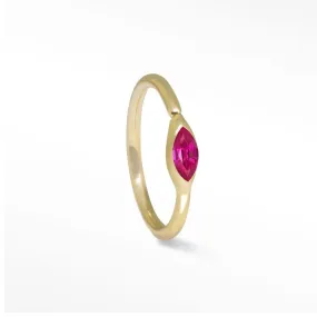 Marquise in Pink Tourmaline Seam Ring 14k Gold