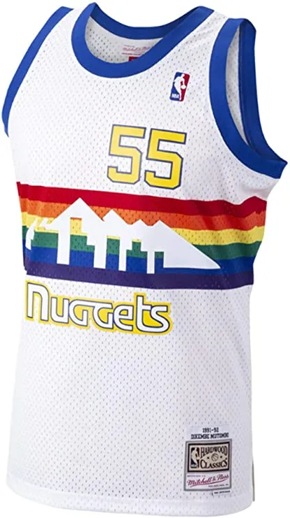 Men's Mitchell & Ness Dikembe Mutombo Denver Nuggets Men's White 1991-92 Swingman Jersey