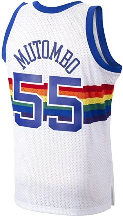 Men's Mitchell & Ness Dikembe Mutombo Denver Nuggets Men's White 1991-92 Swingman Jersey