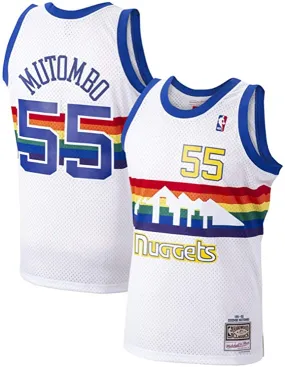 Men's Mitchell & Ness Dikembe Mutombo Denver Nuggets Men's White 1991-92 Swingman Jersey