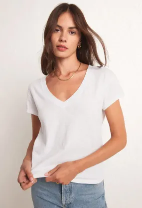 Modern V-Neck Tee-White