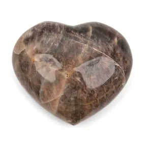 Moonstone - Black, Heart, Polished