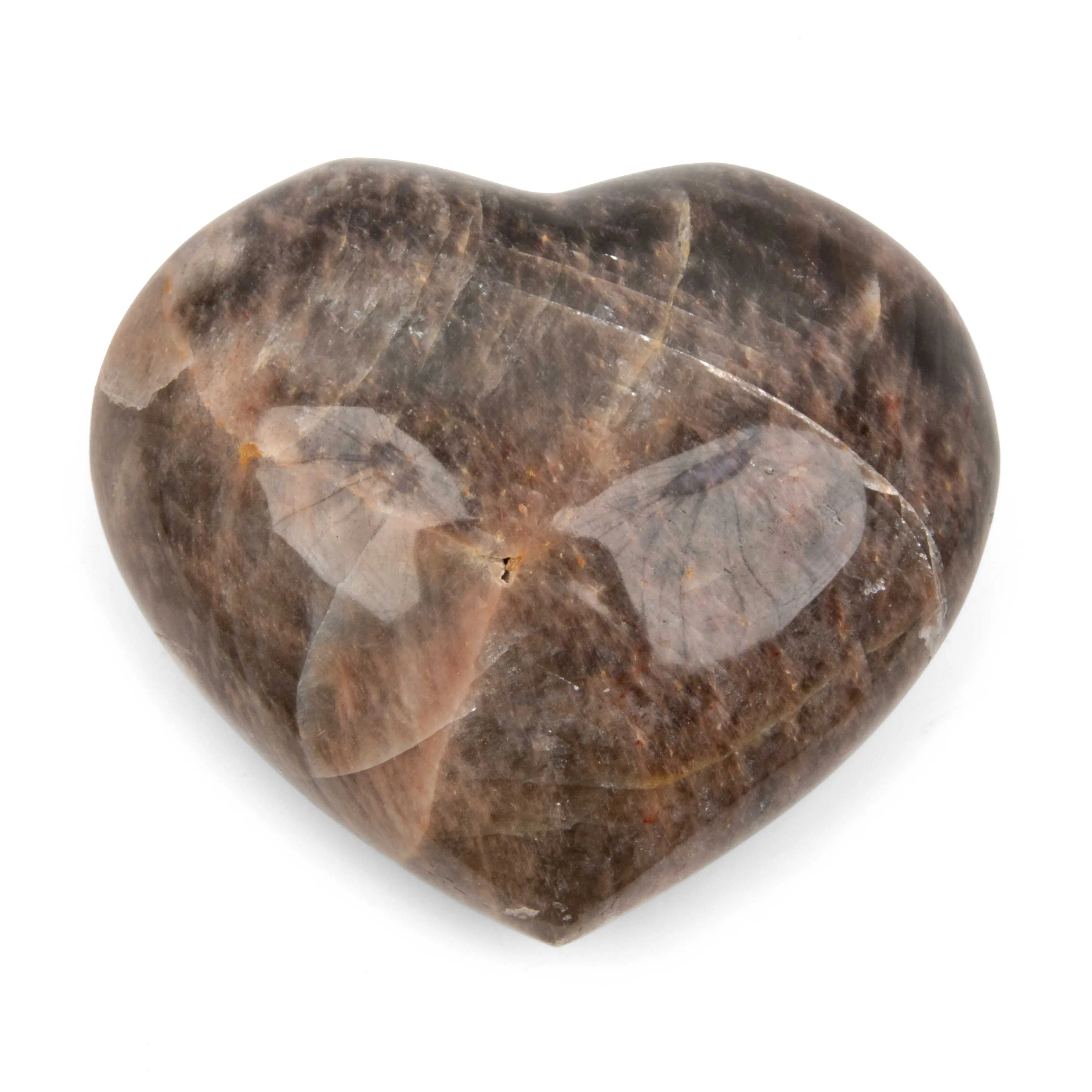 Moonstone - Black, Heart, Polished