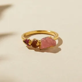 Morganite and Garnet Cocktail Ring